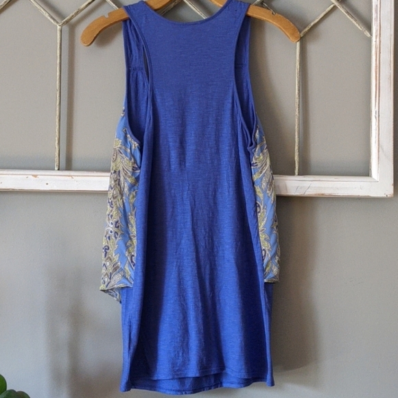 Anthropologie Blue and Cream Patterned Tank Top - Picture 5 of 8